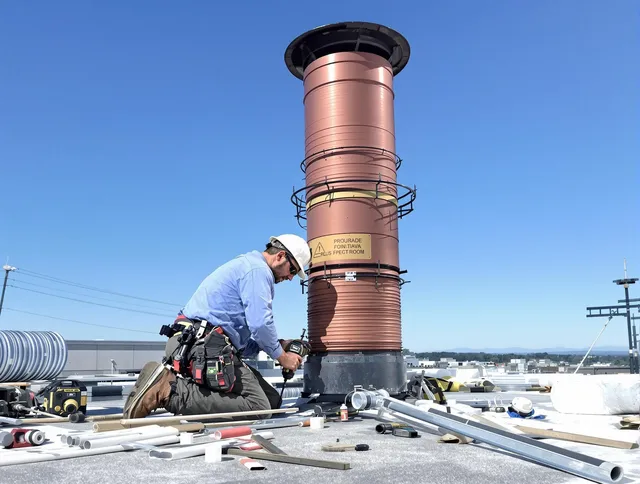 Installed chimney liner by Cromwell Chimney Sweep in Cromwell, CT