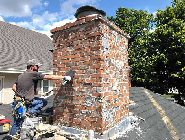 Completed chimney rebuild by Cromwell Chimney Sweep in Cromwell, CT