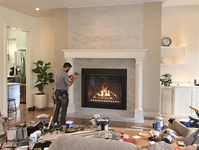 Newly installed fireplace by Cromwell Chimney Sweep in Cromwell, CT