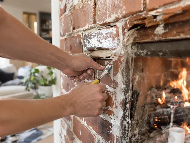 Routine fireplace repair by Cromwell Chimney Sweep in Cromwell, CT